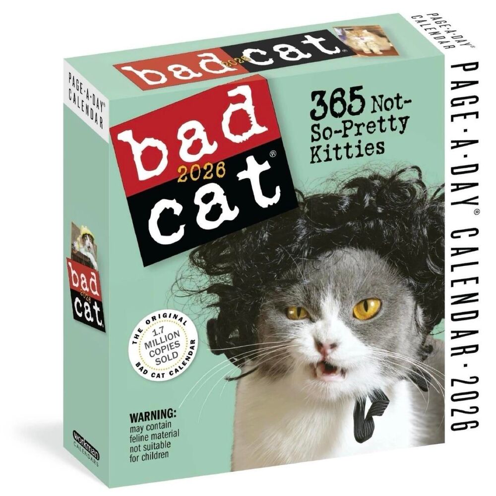 Bad Cat Page-A-Day 2026 Calendar 365 Not-So-Pretty Kitties New Sealed Desk Daily